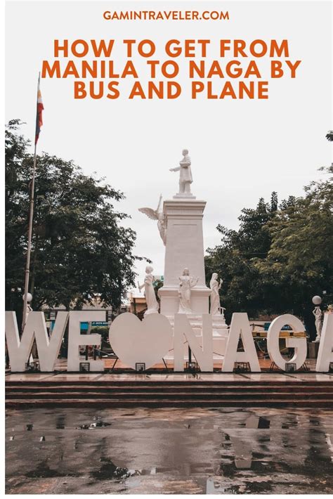 How to get from Manila to Naga by bus, taxi, car, train or plane.